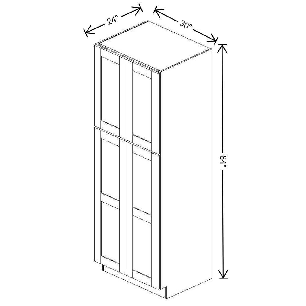 Fabuwood Allure Fusion Oyster  Tall Pantry 30"W x 84"H Shaker Cabinet